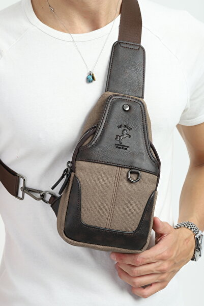 en deri Canvas Multi-Compartment Casual Crossbody Shoulder Bag