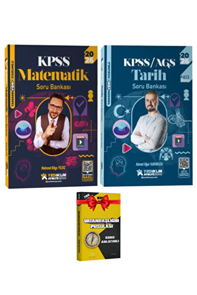 Yediiklim Yayınları 2026 KPSS Matematik Soru Bankası+Tarih Soru Bankası|Mehme...