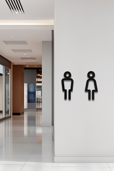 oalpo WC Tabelası, Tuvalet Levhası, Kadın Erkek Tabela