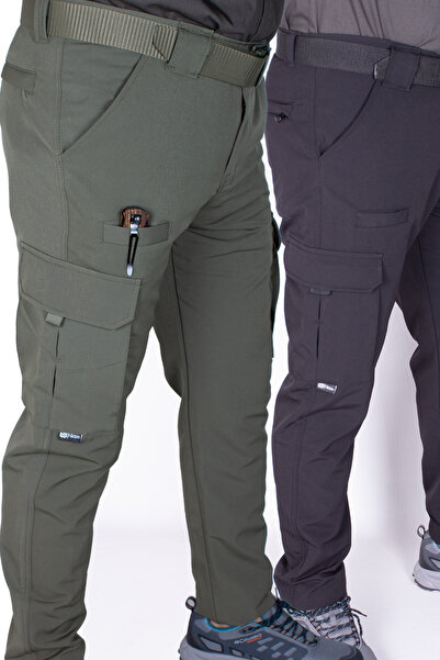 Nikbin قطعتان من السراويل التكتيكية الخارجية ليكرا (صيفية) باللون الأسود والأ...