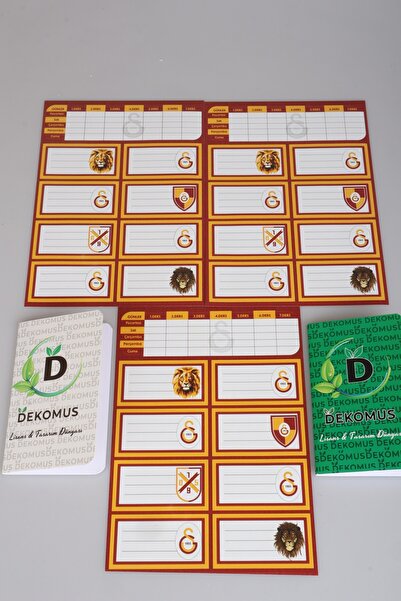 Galatasaray DEKOMUS CEP DEFTERİ VE LİSANSLI 24'LÜ OKUL ETİKETİ 2'LİSİ