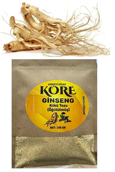 Herşeyi Kolay Ginseng Kökü Tozu Öğütülmüş Kore Ginsengi 100gr Gerçek Saf Ginseng