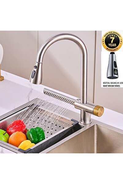 OEM Mutfak Evye Bataryası Şelaleli Yeni Dijital Led Fiskiyeli Fonksiyonlu Mat...