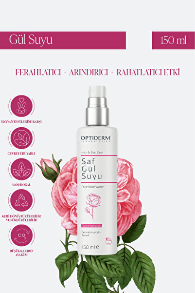 Optiderm Gül Suyu Gözenek Sıkılaştırıcı Aydınlatıcı ve Arındırıcı Tonik %100 ...