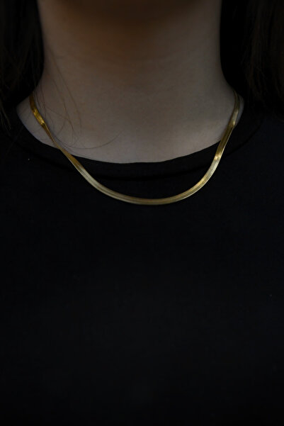 signoraerica İtalyan Ezme Model Unisex Çelik Zincir Kolye 4 Mm