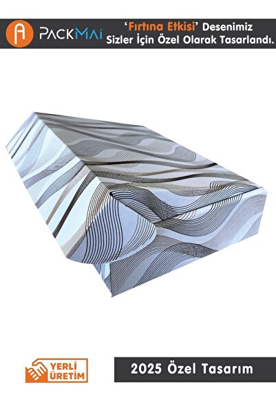 PackMai 26x18x6cm Karton Kutu 10ADET Desenli-Kilitli | E-Ticaret-Hediye Ürün Kutusu Beyaz-Kraft