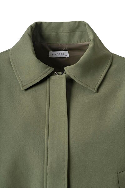 FACETTE Women's Khaki Padded Short Bomber Jacket