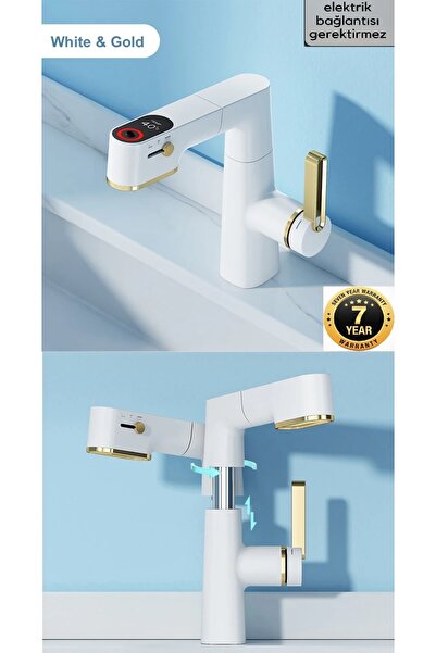 OEM AKILLI DİJİTAL SICAKLIK LED EKRAN BANYO LAVABO BATARYASI ASANSÖRLÜ 4 FONK...