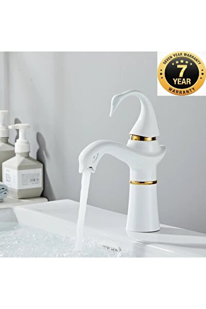 OEM Banyo Lavabo Bataryası Kuğu Model Beyaz / Gold Renk Yeni Ürün Ithal 7 Yıl...