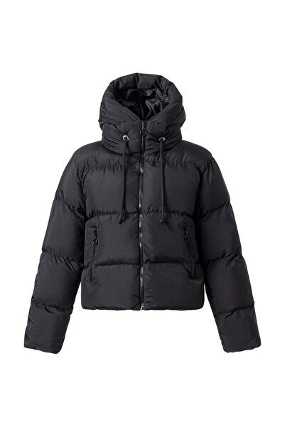FACETTE Жіночий чорний короткий пуховик з капюшоном