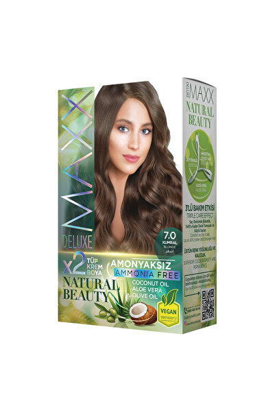 MAXX DELUXE Natural Beauty Amonyaksız Set Saç Boyası 7.0 Kumral