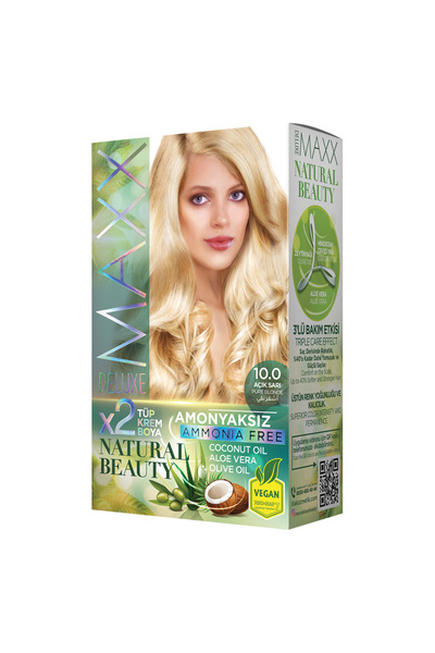 MAXX DELUXE Natural Beauty Amonyaksız Set Saç Boyası 10.0 Açık Sarı
