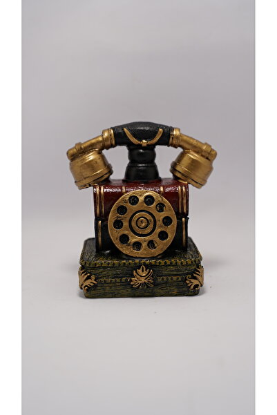 Pat Aksesuar Kitap Üstü Eskitme Kırmızı Telefon Biblo