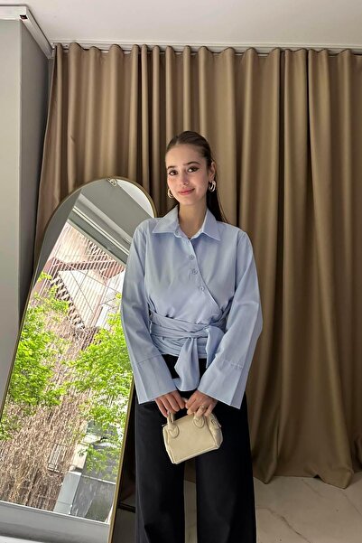 lizge giyim VEREV PATLI BAĞLAMA DETAYLI BLUZ