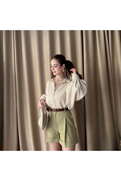 lizge giyim Oversize Linen Effect Bluz