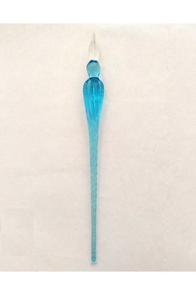 Sanathobi Handmade Glass Pen, Glass Pen, Glass Drawing Pen, Calligraphy Pen-Turquoise