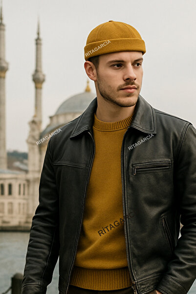 Ritagarcia Kaşe Arkadan Ayarlı Retro Hip-hop Takke Şapka