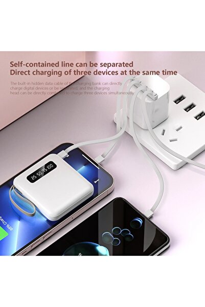 OEM External Battery 20000mAh Fast Charge USB, USB-C, Lightning, Micro-USB White