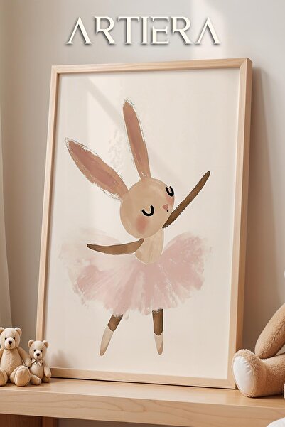HİGUERA Pink Tutu Little Ballerina Rabbit Girl Baby Διακόσμηση Παιδικού Δωματ...