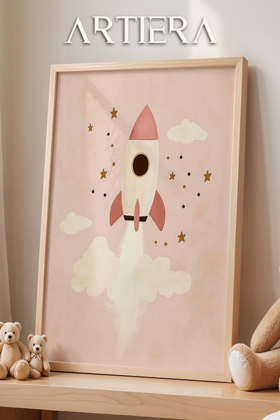 HİGUERA Bohemian Flying Rocket Baby Girl Διακόσμηση Παιδικού Δωματίου Ζωγραφι...