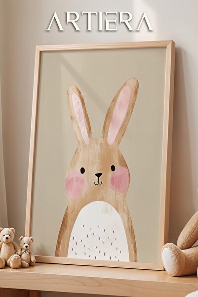 HİGUERA Bohemian Cute Rabbit Baby Girl Διακόσμηση Παιδικού Δωματίου Ζωγραφική...