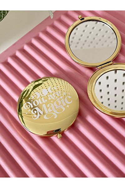 By Selen Suyolcu Mottolu Mini Handbag Mirror