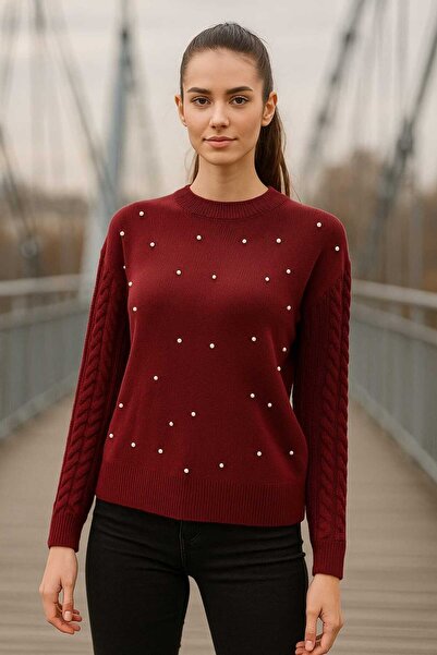 DAMGA Collection Women's Clothing Pearl Detailed Knitwear Sweater