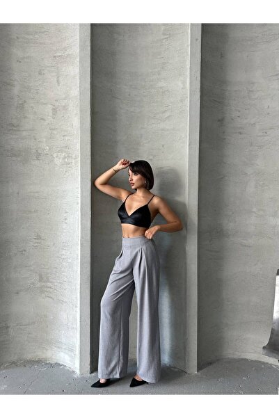 MODA بنطلون نسائي أنيق بطيات