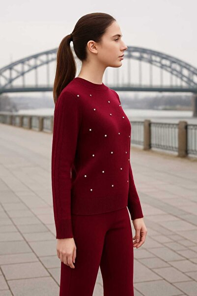 DAMGA Collection Women's Clothing Pearl Detailed Knitwear Sweater