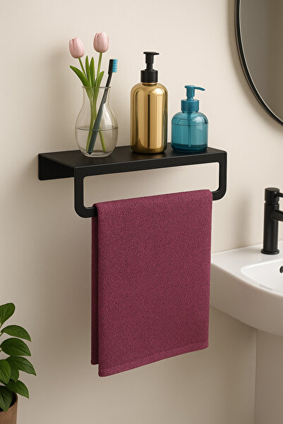 Grassi Havlu Tutacağı Raf Metal Havlu Askısı Mutfak Banyo Raflı Havluluk Mode...