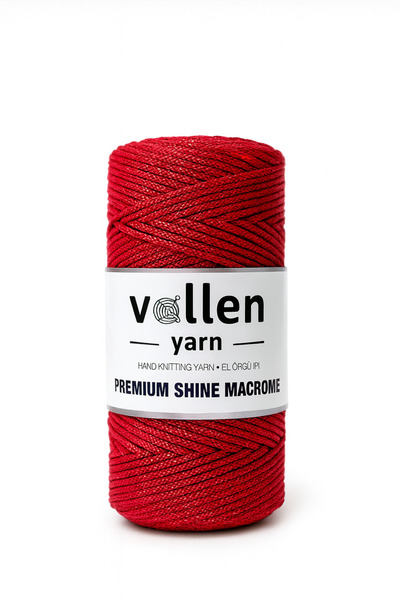 vollen yarn Glitter Macrame Cord 100g 150m Premium Shine – Polyester Bag Cord, Supla and Bracelet Cord