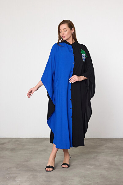 bacc Γυναικείο φόρεμα μάξι με κέντημα από υφαντό βισκόζη Bcvl-25994