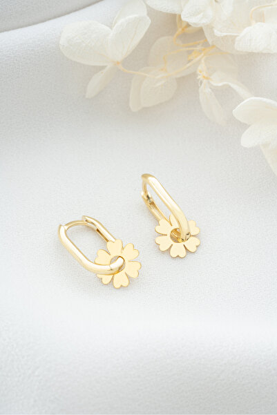 Silvano Jewelry 925 Ayar Gümüş Gold Göçmen Küpesi