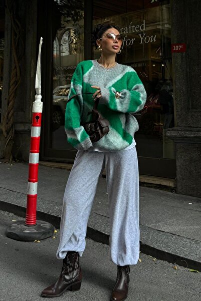 Lijuri Pulover de tricotaj neon cu model bloc 1345