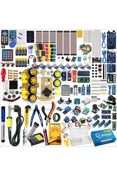 eğiteklab ARDUİNO MEGA PREMİUM PRO PLUS SENSÖR EĞİTİM SETİ