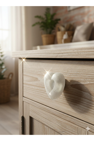 N NOXXO Handmade Adhesive Silvery Silicone Heart Handle Furniture Kitchen Bathroom Cabinet Drawer Handle 1Pcs