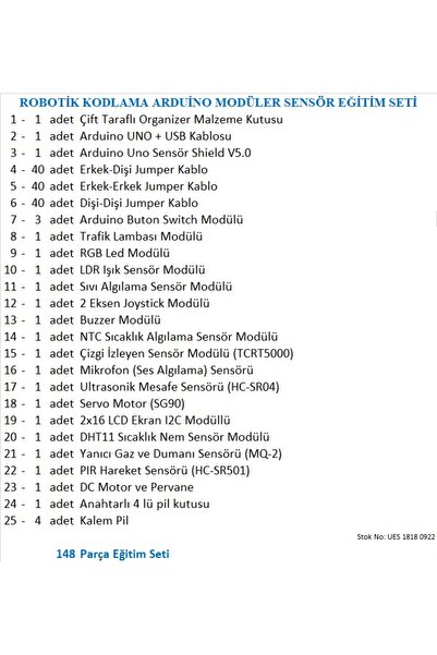 eğiteklab Robotik Kodlama Arduino Modüler Sensör Eğitim Seti
