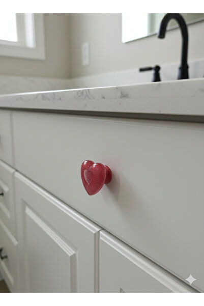 N NOXXO Χειροποίητη αυτοκόλλητη λαμπερή λαβή καρδιάς σιλικόνης Έπιπλα κουζίνας Ντουλάπα μπάνιου Λαβή συρταριού 1 ΤΕΜ