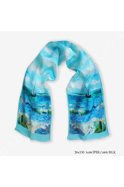 Galiga Van Gogh - Seascape %100 Ipek Fular 26*130cm 'art On Silk'