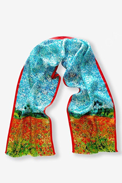 Galiga Van Gogh - Poppy %100 Ipek Fular 26*130cm 'art On Silk'