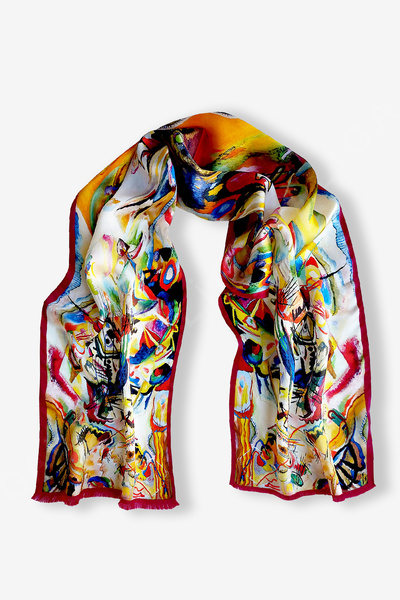 Galiga Composition %100 Ipek Fular 26*130cm "Art On Silk"