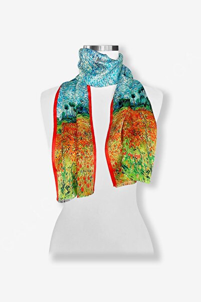 Galiga Van Gogh - Poppy %100 Ipek Fular 26*130cm 'art On Silk'