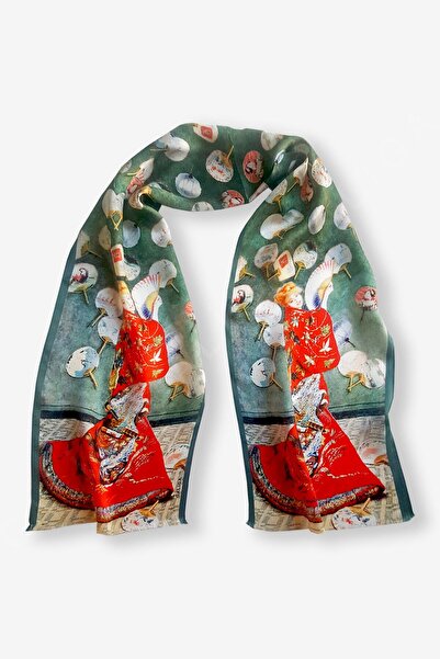 Galiga Monet - Costume %100 Ipek Fular 26*130cm 'art On Silk'