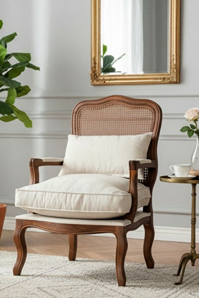 Woodenbend Orlando Ceviz Hazeranlı Berjer – Kayın Ağacı, İskandinav Bohem Tarz, Konforlu Oturum