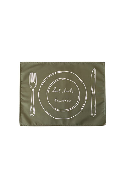 RahanDesign طقم مائدة أمريكي مكون من 4 قطع مكتوب عليه 'الحمية تبدأ غداً' - 35...