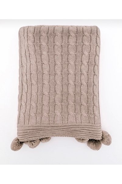 Home Knitwear Pompom Tv Blanket - Knee Shawl - Woven Sofa Cover
