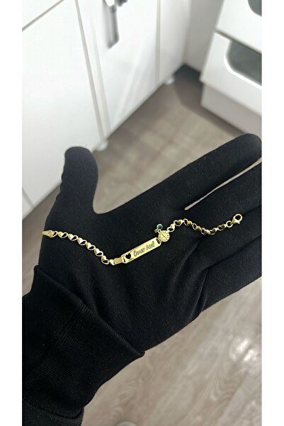 Papatya Silver 925 Ayar Gümüş Nazar Uğur Böcekli Isimli Kız.Erkek İlk Hediye Bebek Künyesi