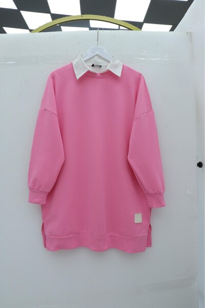 Modamorfo سويت شيرت بفتحة رقبة دائرية - وردي