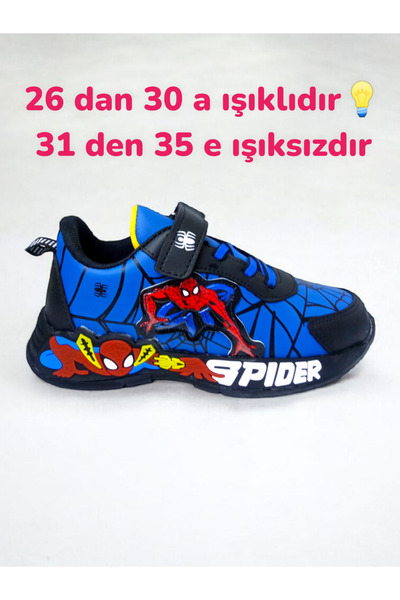 pediashoes Spiderman Lightweight and Flexible Soft-Soled Sports Shoes Are Available in Sizes 26 to 30.