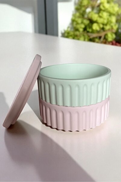 Minic Store Concrete Jewelry Box - Green & Pink Organizer Container